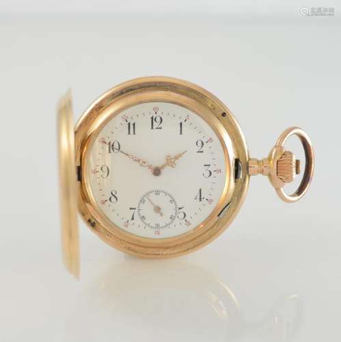 TEUTONIA 14k pink gold hunting cased pocket watch