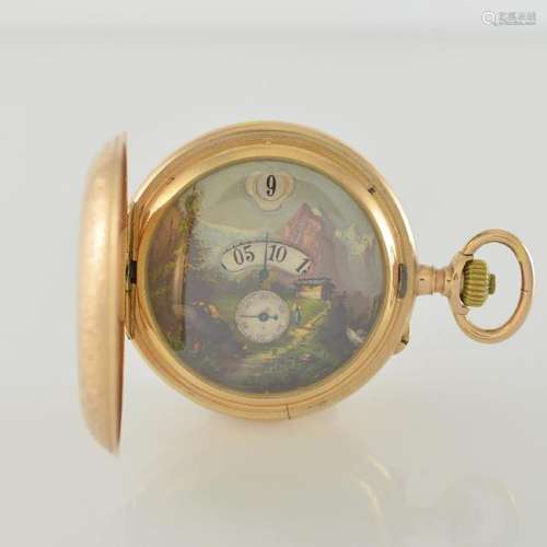 Hunting cased pocket watch with digital display