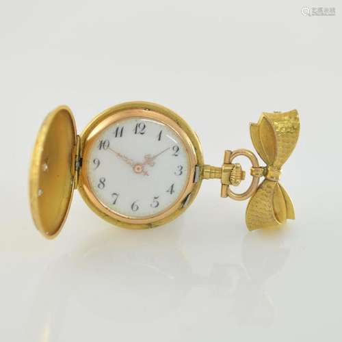 14k yellow gold diamond set ladies pocket watch