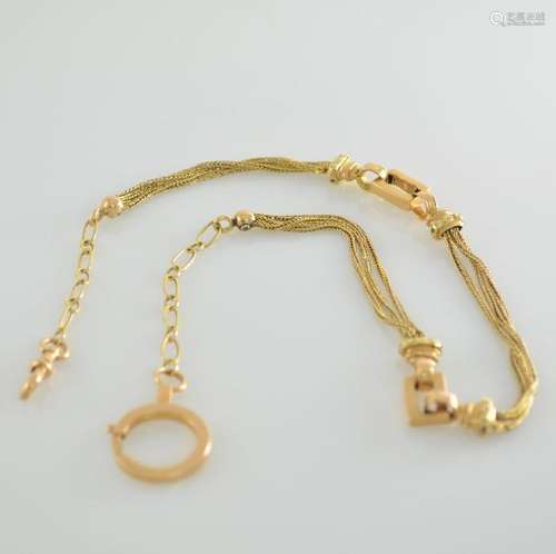 Biedermeier 18k pink/yellow gold pocket watch chain