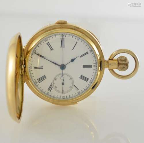 18k yellow gold hunting cased pocket watch