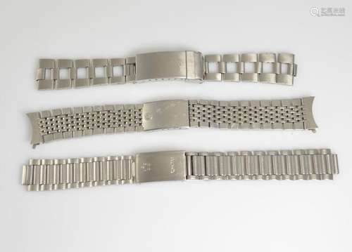 Set of 3 stainless steel watch bracelets