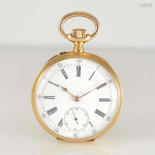 18k yellow gold open face pocket watch