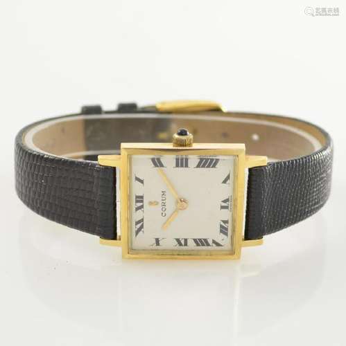 CORUM square 18k yellow gold ladies wristwatch