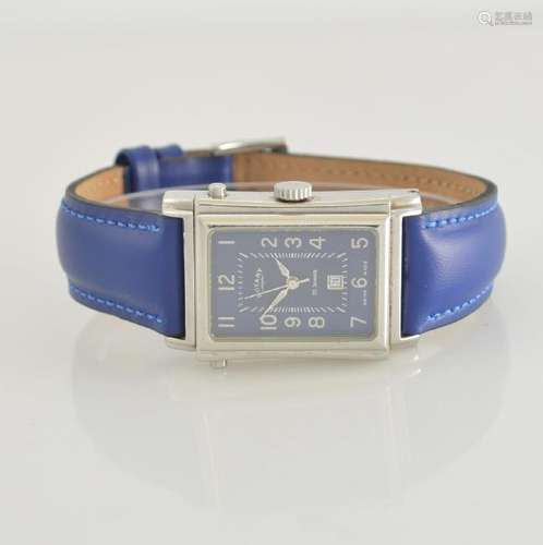 ROTARY rectangular rotating gents wristwatch in steel