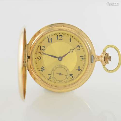 Hunting cased 14k yellow gold pocket watch