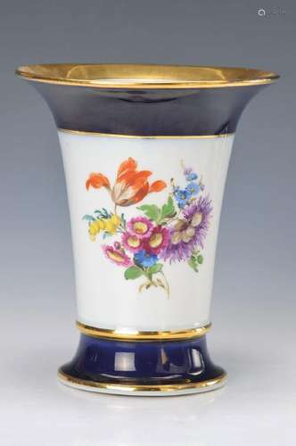 vase, Meissen, 1940/1950s, cobalt blue ground,rich