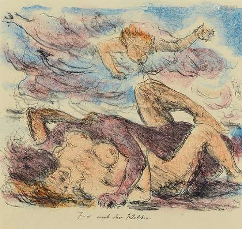 Lovis Corinth, 1858-1925, 2 color lithographs : Antiope