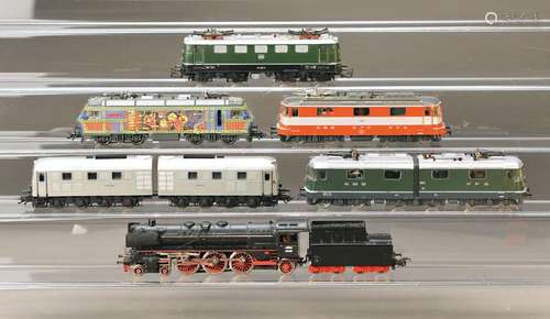 Märklin: 7 Locomotives, gauge exactness HO, steam