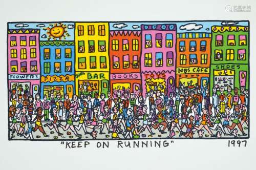 James Rizzi, 1950-2011, Keep on Running, lithograph