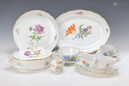 coffee- and Dinner set, Meissen, 1.-2.H. 20th c.,