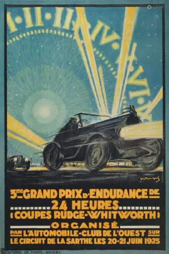 advertising poster, France, 1925, 24-hour racein La