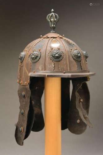 riveted plate helmet, Mongolia, approx. 19th c. sheet