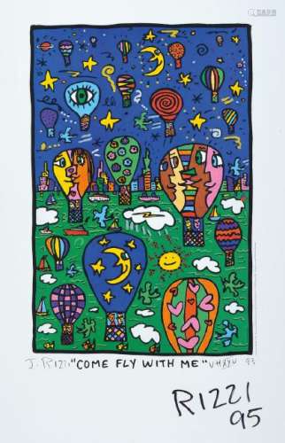 James Rizzi, 1950-2011 New York, Come fly withme,