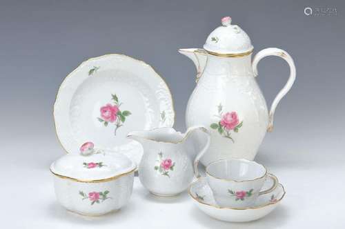 coffee set, Meissen, 1960s, 2. choice, Red Rose