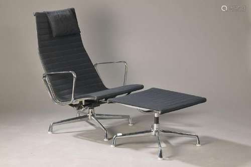 armchair and stool, designed by Herman Miller,execution