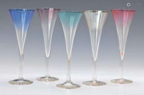 10 champagne glasses, Poschinger, 1930-1950s, cuppa