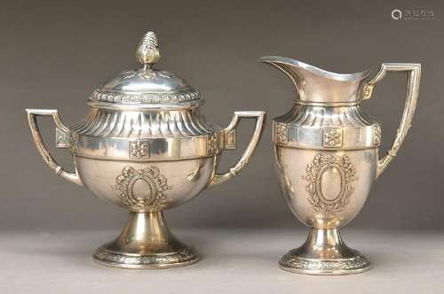 sugar bowl and milk jug, German, WMF, around 1895,