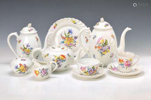 coffee- and tea set, Nymphenburg, 20th c., embossed