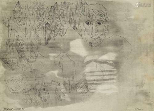 Werner Holz, 1948-1991, Etching, self- portrait