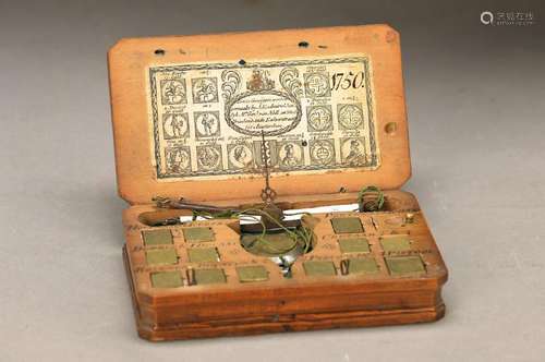 coin balance with weights, Amsterdam, 1750, complete