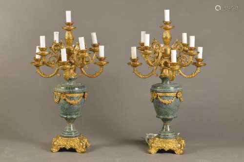 pair of large pompous candleholder, after baroque