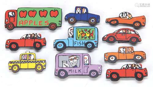 James Rizzi, 1950-2011, 10 (Car) magnets