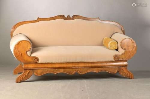 Biedermeier sofa, Frankfurt area, around 1835,walnut