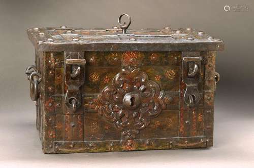 documents-/cash box, German, 17th c., iron, forged