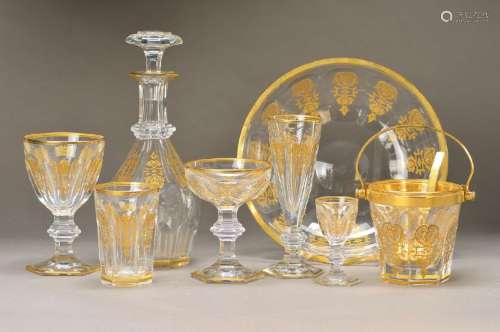 extensive crystal glass set, Baccarat, 'Harcourt