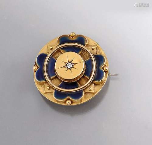 Brooch with enamel, german approx. 1850/60s