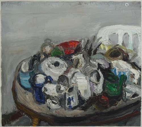 Klaus Fussmann, b. 1938 Velbert, still life, oil on