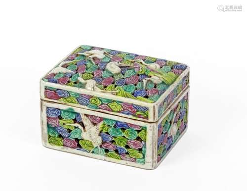 Decorative box with openwork cranes \nFamille Rose …