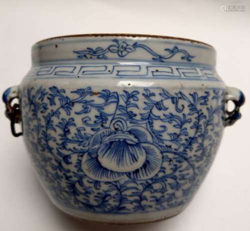 Kangxi ginger pot \nWhite porcelain with blue glaze…