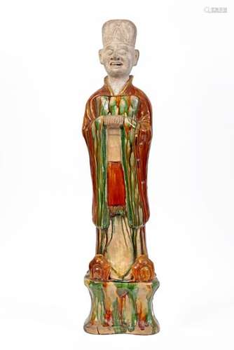 Large Tang style ancestor statue \nSancai pottery. …