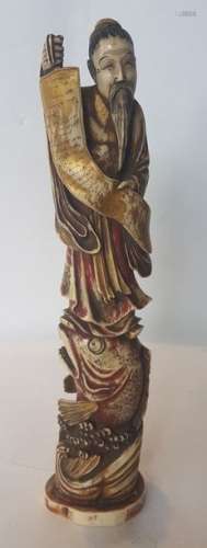 Large okimono \nLacquered ivory, probably depicting…