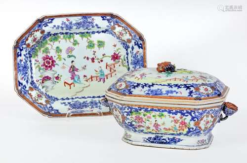 India company soup tureen and basin \nPorcelain wit…