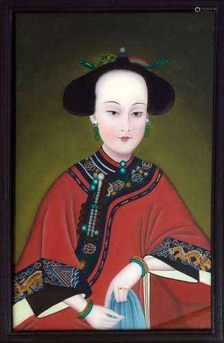 Portrait of a lady \nEglomise painting. China, 20th…