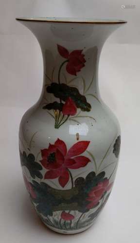 Large baluster vase \nPorcelain with over glaze déc…