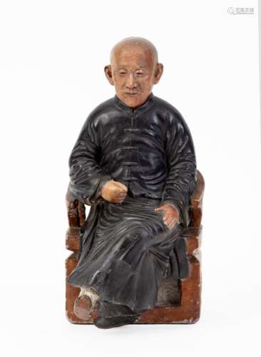 Figurine of a seated ancestor \nCeramic with polych…