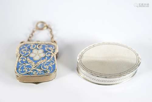 SILVER AND ENAMEL VESTA CASE