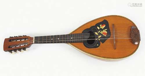 BOXWOOD, EBONY AND IVORY INLAID MANDOLIN