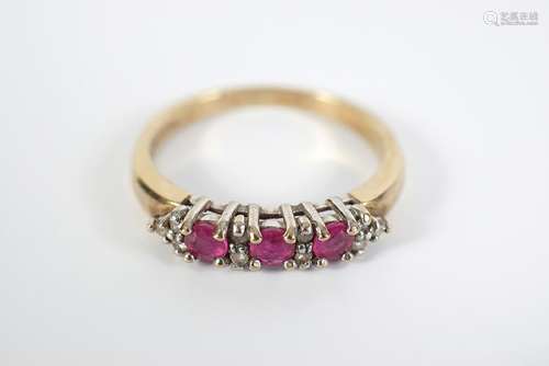 18 CT RUBY AND DIAMOND BAND