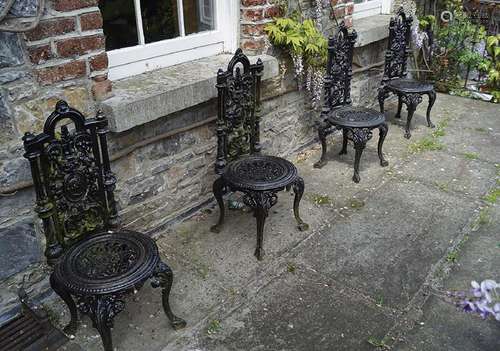 SET OF FOUR VICTORIAN PATIO CHAIRS