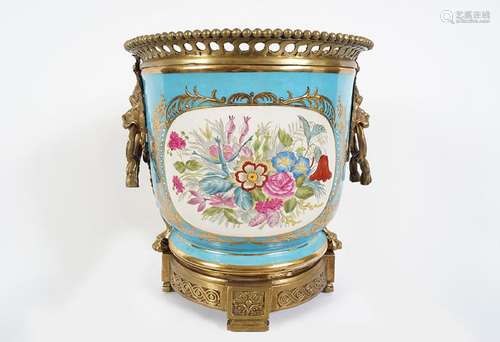 PORCELAIN AND ORMOLU MOUNTED JARDINIERE