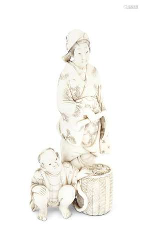 19TH-CENTURY JAPANESE IVORY GROUP