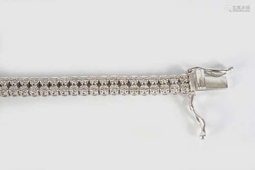 18 CT. WHITE GOLD DOUBLE ROW LINE BRACELET