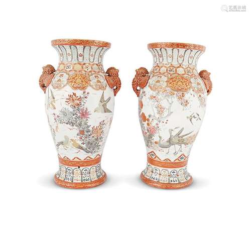 PAIR OF 19TH-CENTURY JAPANESE KUTANI VASES