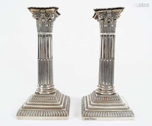 PAIR SILVER CANDLESTICKS