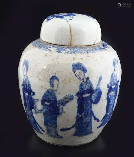 CHINESE BLUE AND WHITE GINGER JAR